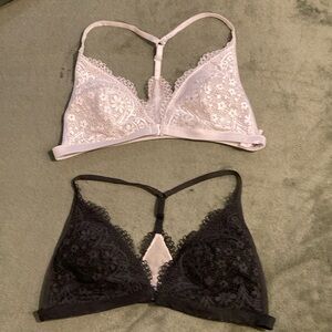 Lace Bralette Set in Black and White
